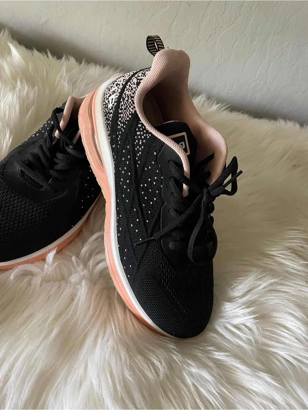 Running Women's Black and Blush Athletic Sneakers